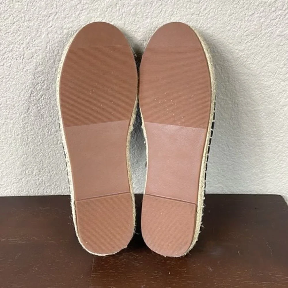 New Wanted Bristal Open Weave Cap Toe Espadrille Flats Loafer Shoes Black 6.5